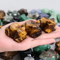 Wholesale YUCHENGLIN Natural Tiger Eye Crystal Frog Engraved Hand Sculpture 2inch Small Animal Healing Energy Stone Home Fashion