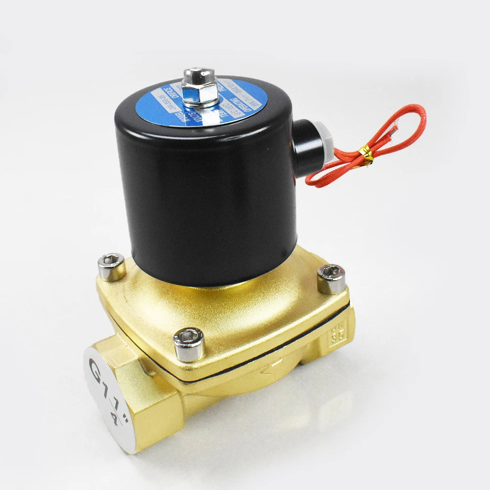 2W350-35 2W400-40 1-1/4 Inch 1-1/2 Inch AC220V 110V DC24V 12V Brass Electric Water Solenoid Control Valve Normally Closed