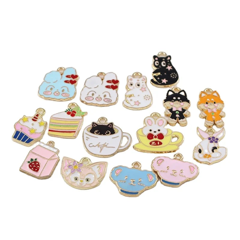 Cute Cat Charm Pendant Alloy Kitty Pendants for Necklace Bracelet Keychain Jewelry Making DIY