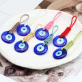 Lucky Handmade Braided Silk String Knot Big Glass Turkish Evil Eye Keychain Accessories