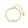 316 Stainless Steel 18K Gold Plated Acrylic Horse Eye Link Bracelet Herringbone Chains Bracelets for Women Gifts