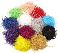 200G Screen Printing Fashion Coated Pulp Colorful DIY Gift Box and Basket Stuffer Crinkle Shredded Paper 5 Bags Per Pack