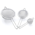 3pc Stainless Steel Mesh Strainer with Handle Eco-Friendly Cooking Strainers Sieve