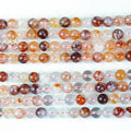 Natural Hematoid Fire Quartz Red Inclusions Phantom Quartz Crystal Bead Strand for DIY Healing Bracelets Making 38CM