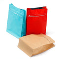 Kraft Paper Bottom Gusset Bag with Valve for Drip Coffee Secure Labels for Coffee and Pet Food