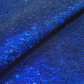 French Stretch Glitter Polyester Embroidery All Over Overlap Flip 3mm Royal Blue Reversible Sequin Fabric for Wedding Dress