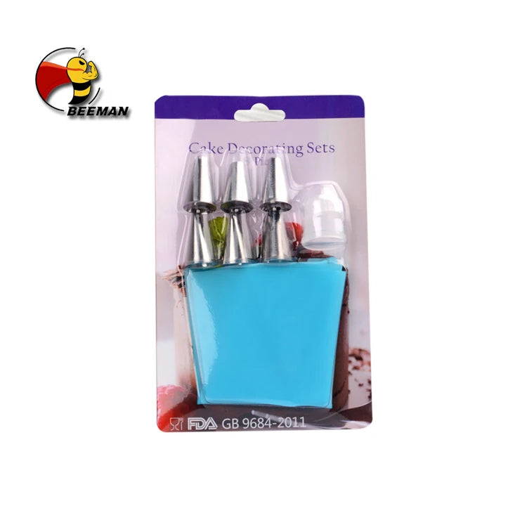 Beeman 8 PCS Baking Supplies Accessories Tools Cake Decorating Nozzle Molds Tips Set Kit With Piping Bag