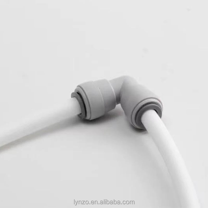 Three-Way Push-in T Valve with 1/4 1/2 3/8 Fast Connection Smooth Surface Plastic Pipe Fitting