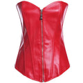Shapewear Foreign Trade Gothic Steampunk Style Corset Top Zipper or Basque Closure Lingerie Faux Leather