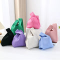 Stylish Mini Knitted Handbag for Women Travel & Beach Use with Two Handles Open Closure Fashion Foldable Lightweight Design