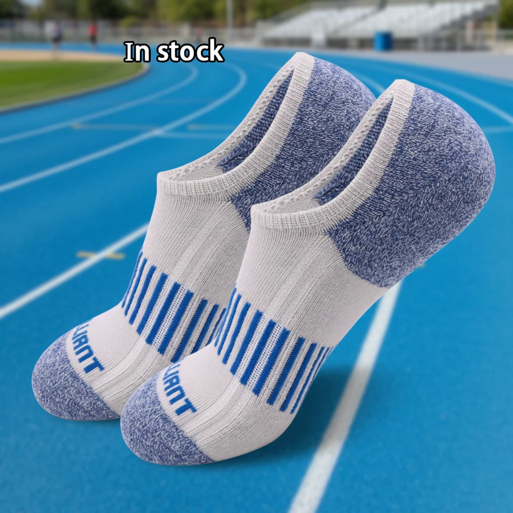 Men's Low-Top Sweat-Absorbent Running Socks Wholesales Invisible Thickened Breathable Ankle High Digital Printing for Autumn