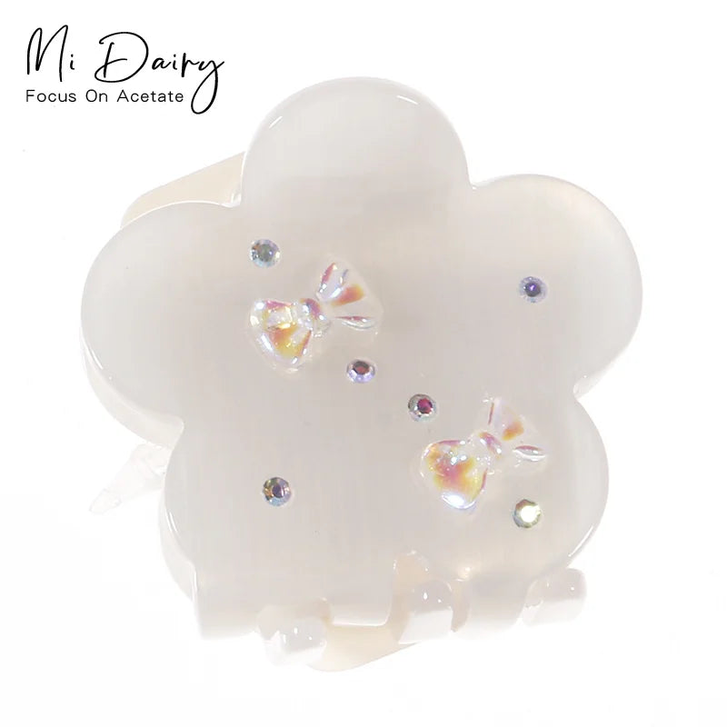 Aiji New Fashion Transparent Color Medium Butterfly Hair Clip Clamp Sweet Acetate Small Hair Claw for Women Girls 222597