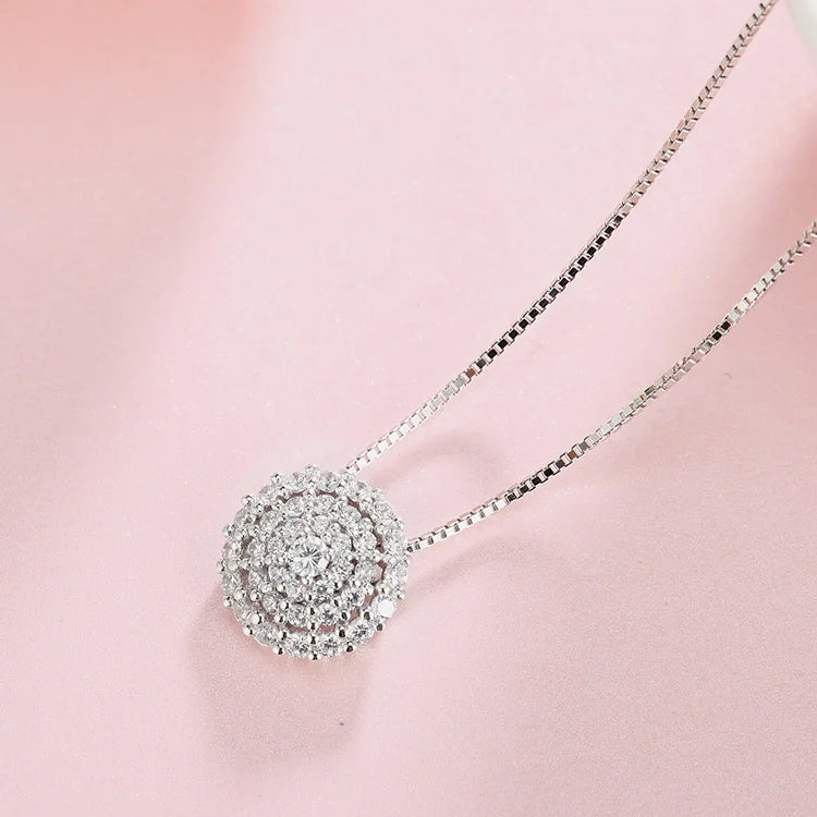925 Sterling Silver Luxury Austrian Crystal Necklaces Cubic Zircon Bridal Jewelry Sets Necklace