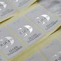 Custom Logo Adhesive Sticker Glossy Silver Die Cutting Vinyl Package Label Waterproof for Household Washing Machine Product