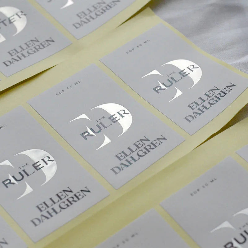 Custom Logo Adhesive Sticker Glossy Silver Die Cutting Vinyl Package Label Waterproof for Household Washing Machine Product