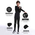 Children's Student Sports Tracksuits White Long Pants and Tights Seamless Yoga Suit for Boys and Girls School Training Jogging