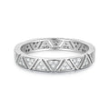 Simple Trendy Jewelry 925 Sterling Silver Geometric Triangle Shape Band Rings Women CZ Diamond Stackable Finger Ring