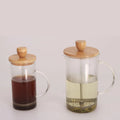 12oz 600ml Eco-Friendly Modern Design Bamboo Lid Heat Resistant Borosilicate Glass French Press Coffee Tea Maker Stainless Steel