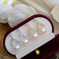 E2508 10-11mm DIY Natural Freshwater Pearl Charm Earrings Mounting Accessory 925 Sterling Silver Gold Plated Jewelry