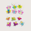 Yiwu Wintop Bulk Stock Cartoon Two Hole Colorful Flat Back Wooden Bee Buttons for Children Diy Craft