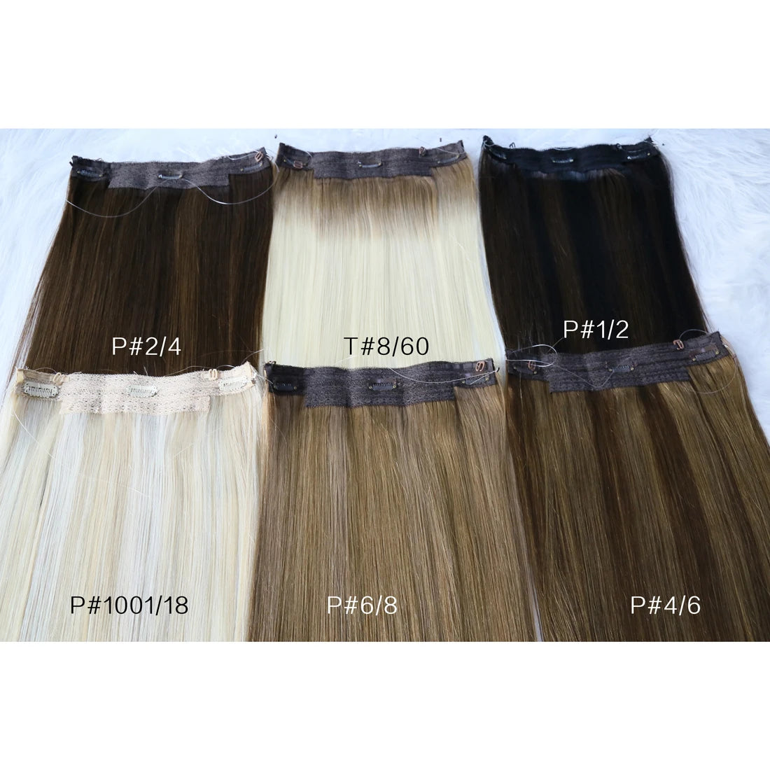 Herrera Gray Russian Halos Wire Clips Extensions Cuticle Aligned Virgin Remy Ombre Hooks Human Hair Layered Halo Hair Extensions
