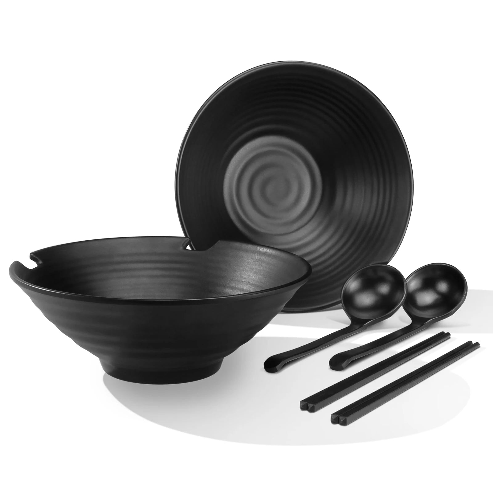 Set of 2pcs 37OZ Custom Design Japanese 9 Inch Size Big Capacity Lightweight Break-resistant Noodle Bowl Melamine Ramen Bowl