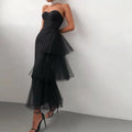 Boutique Wholesale 2025 Summer New Fashionable French Style Mesh Elegant Sleeveless Women's Dress