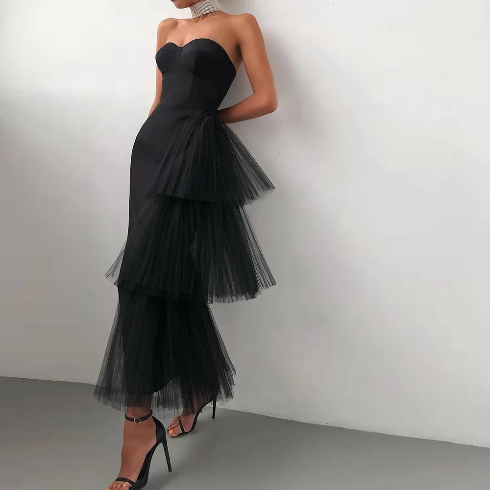 Boutique Wholesale 2025 Summer New Fashionable French Style Mesh Elegant Sleeveless Women's Dress