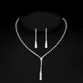 Wholesale 2025  Bridal Necklace Jewelry Set Shiny Simple Fashion Rhinestone Fine Jewelry Jewelry Sets