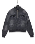 OEM Clothing Manufacturer 100% Cotton Customize Embroidered Design Distressed Zip up Hoodie for Men