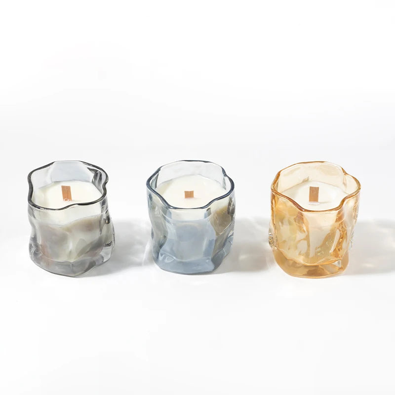 Multicolor Luxury Soy Wax Eco-friendly Handmade Aromatherapy Scented Candle Twist Glass Jars for Holiday Home Decor