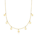Inspire Jewelry High Quality Gold-Plated Multi-Star Charm Necklace Delicate Stainless Steel Pendant With Link Chain