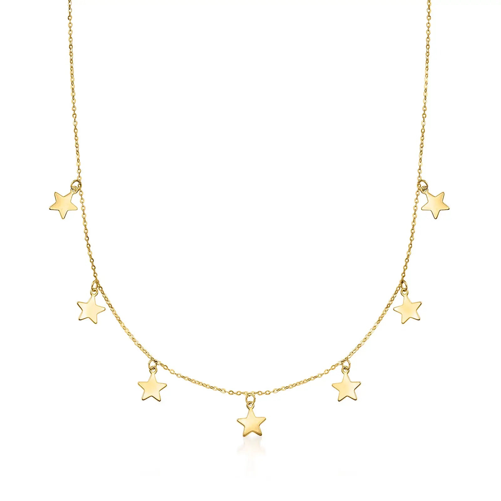 Inspire Jewelry High Quality Gold-Plated Multi-Star Charm Necklace Delicate Stainless Steel Pendant With Link Chain