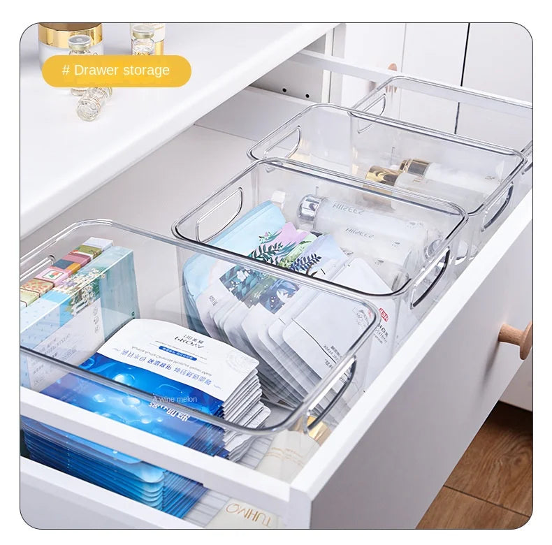 Modern Simple Large Capacity Transparent PET Plastic Egg Holder for Refrigerator Rectangle Shape Fridge Egg Organizer