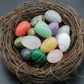 Factory Wholesale Gem Stone Easter Colored Egg Natural Gemstone Scouring Bird Egg Shaped 30mm Healing Crystal Jade Small Egg