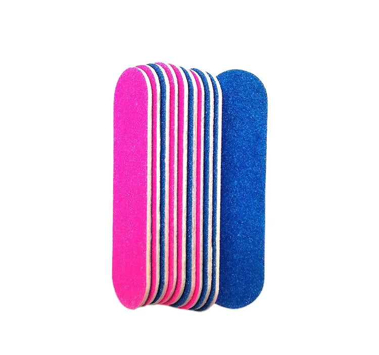 2021 Hot Seller 1 Pack 100 Pcs Mini Disposable Double Sided Soft EVA & EMERY Pink Nail Files with Custom Logo