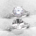Sterling Silver 8mm/2 Carat Semi Mount Ring Frame Blank Moissanite Diamond Claws Setting Base Without Center Stone Inlay for DIY