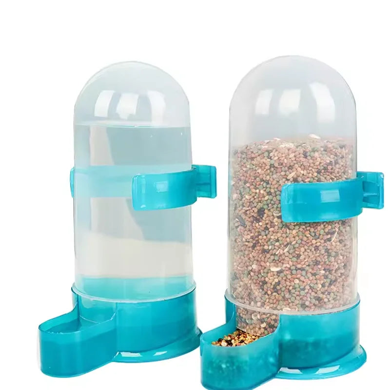 Automatic Bird Feeder and Waterer 2-in-1 Combo Gravity Food & Water Dispenser for Pigeons Mynah Parrots