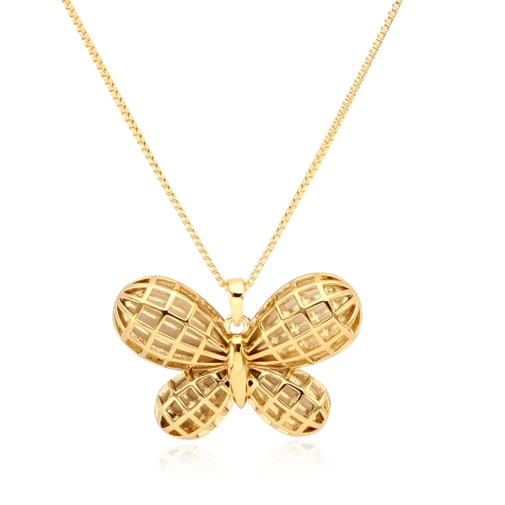 OEM Elegant Hollow Shape Butterfly Pendant Gold Plated Female Choker Chain Necklace Special Hip Hop Jewelry Gift