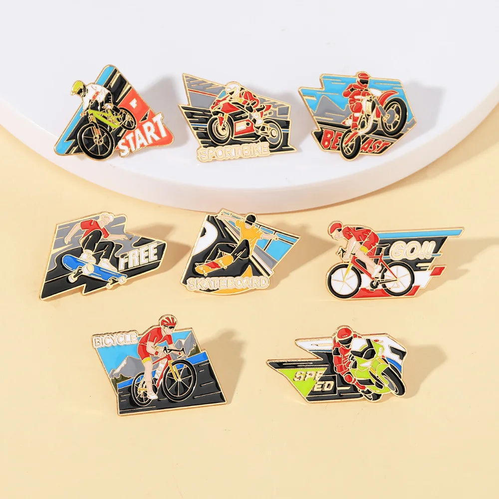 New Design Motorcycle Lapel Pin Retro Cool Badge Personalizado Logo Soft Hard Enamel Pin for Men Women Children's Wedding
