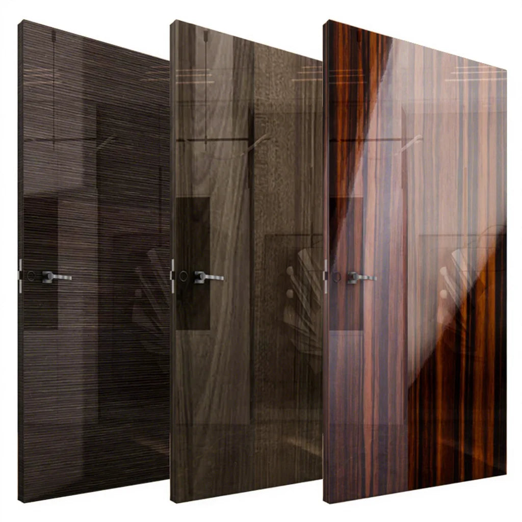 Italian High Gloss Bedroom Door Interior Luxury Flushed Solid Core Marine Plywood Door in Hpl Portes En Bois
