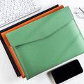 Custom Logo File Folder Office Supplies PU Leather Handbag A4 Document Holder Organizer Bag