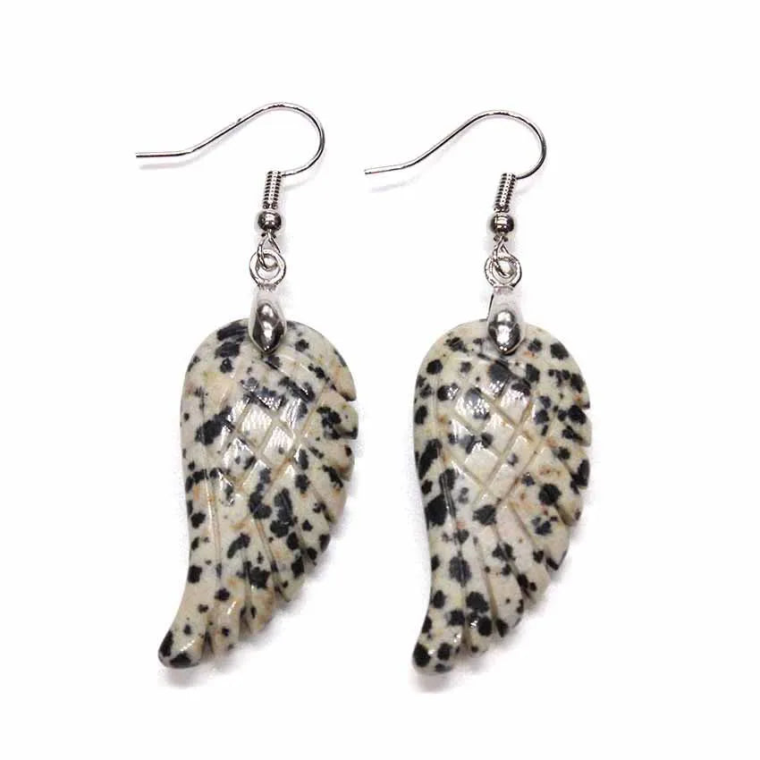 Diy Korean Designer Natural Stone Crystal Gemstone Drop Gold Hook Long Dangle Earring Jewelry Women