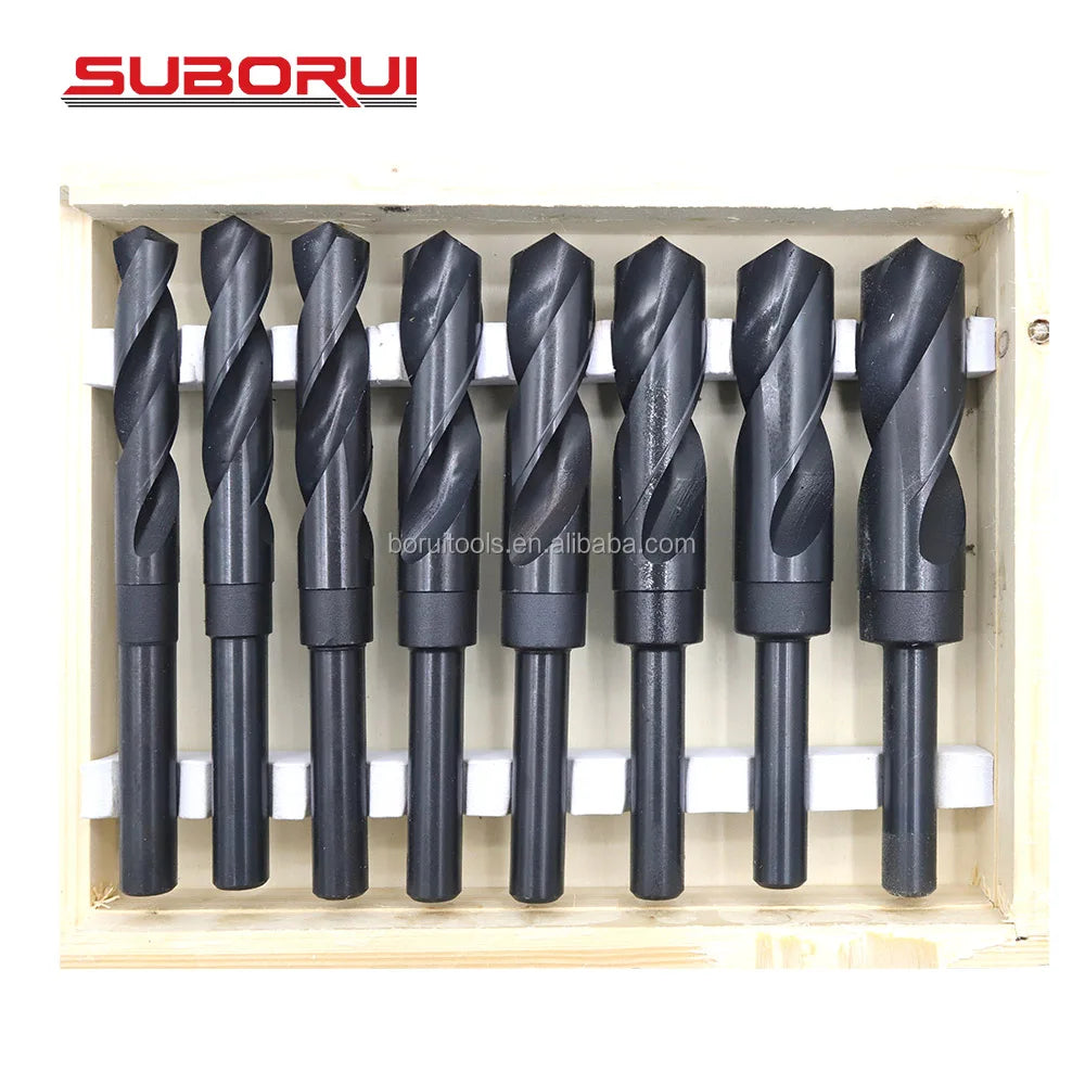 SUBORUI in Stock 118�� Standard Point 8PCS HSS M2 6542 Reduced Shank Twist Drill Bit Set for Wood Metal Drilling