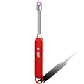 Long Flexible Neck Gooseneck Metal Tubing for Electric Rechargeable Arc Lighter with LED Battery Display USB Lighter