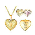 18K Gold Plated Sublimation Blank Photo Locket Pendant Necklace Stainless Steel Picture Memory Couple Heart Locket Necklace