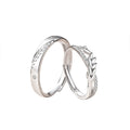 Trendy Sterling Silver Leaves Shape Adjustable Ring Rhodium Plated S925 Silver Shiny CZ Zircon Wheat Ring for Couple