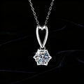 Factory Direct Fashion Sweet Snowflake Vvs D Color 1CT Moissanite Heart Pendant S925 Sterling Silver Necklace for Women Gift