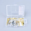 Assorted Plastic Box Packing 46 Pieces Gold Picture Frame Hanging Hook Hanger Kit With Picture Wire