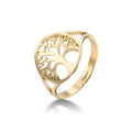 Hollow Tree Ring Adjustable Finger Rings Amulet Stainless Steel Jewelry Anniversary Gifts for Women Men